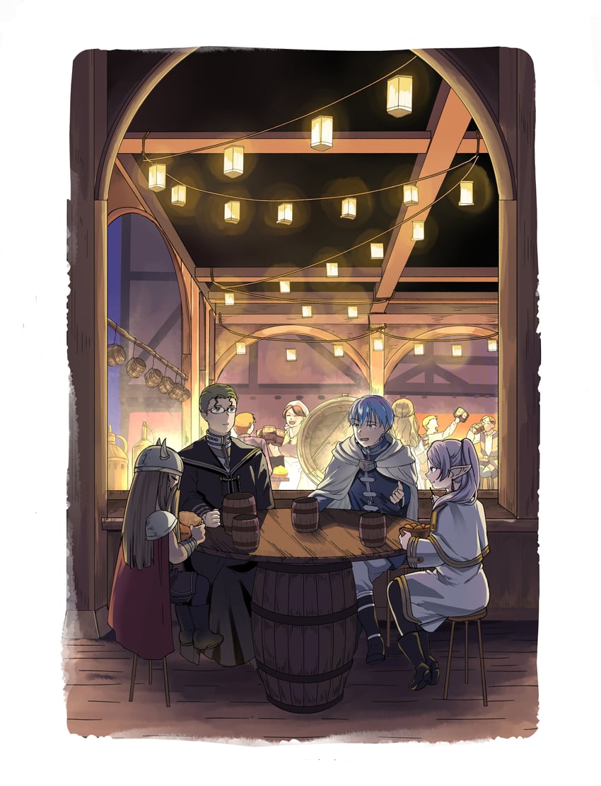 frieren, himmel, eisen, and heiter (sousou no frieren) drawn by kagawaraifu