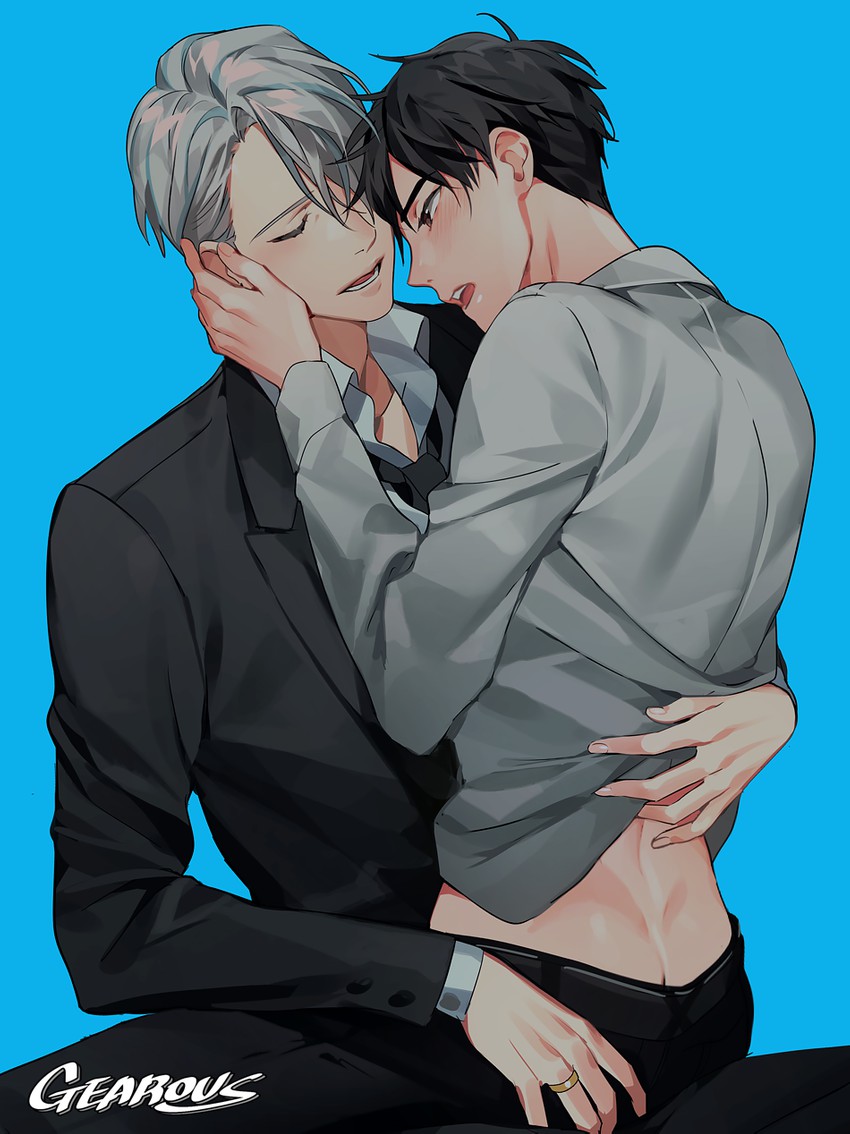 katsuki yuuri and viktor nikiforov (yuri!!! on ice) drawn by gearous