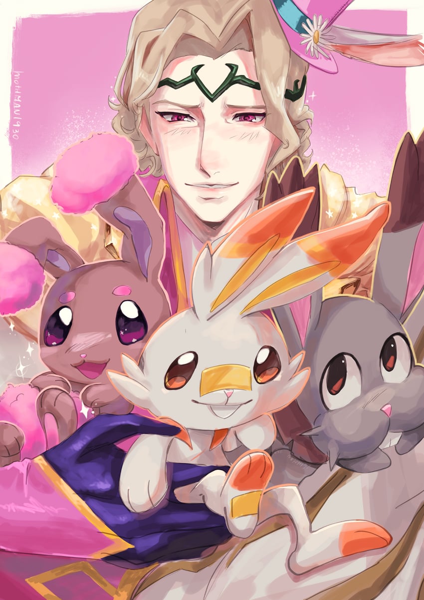 scorbunny, buneary, xander, and bunnelby (pokemon and 2 more) drawn by mothman1930