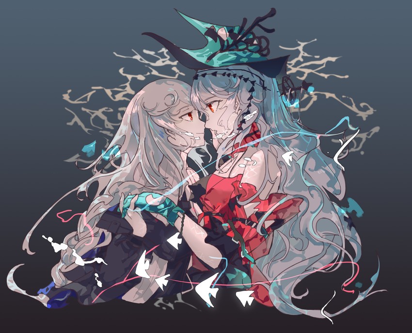 skadi, specter, and skadi the corrupting heart (arknights) drawn by eden_(shengaoneng)