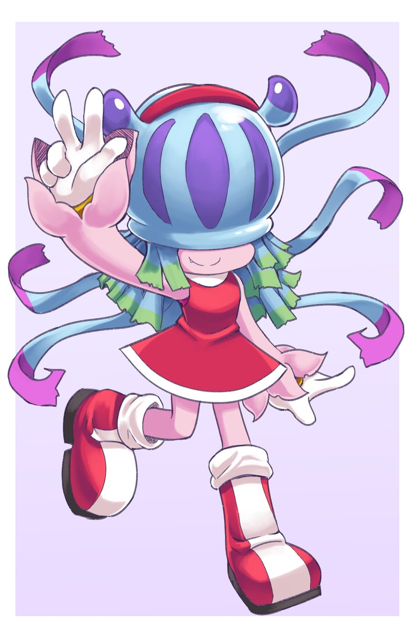 amy rose and teslajellymon (digimon and 1 more) drawn by la_wuchi