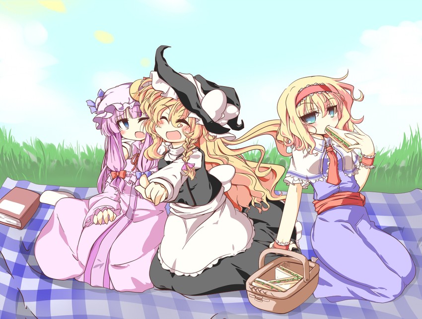 kirisame marisa, alice margatroid, and patchouli knowledge (touhou) drawn by 172cm