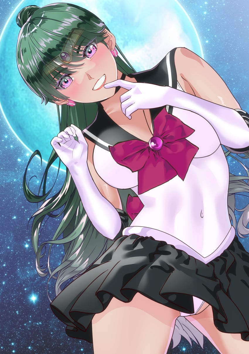 meiou setsuna and sailor pluto (bishoujo senshi sailor moon) drawn by arion_canvas