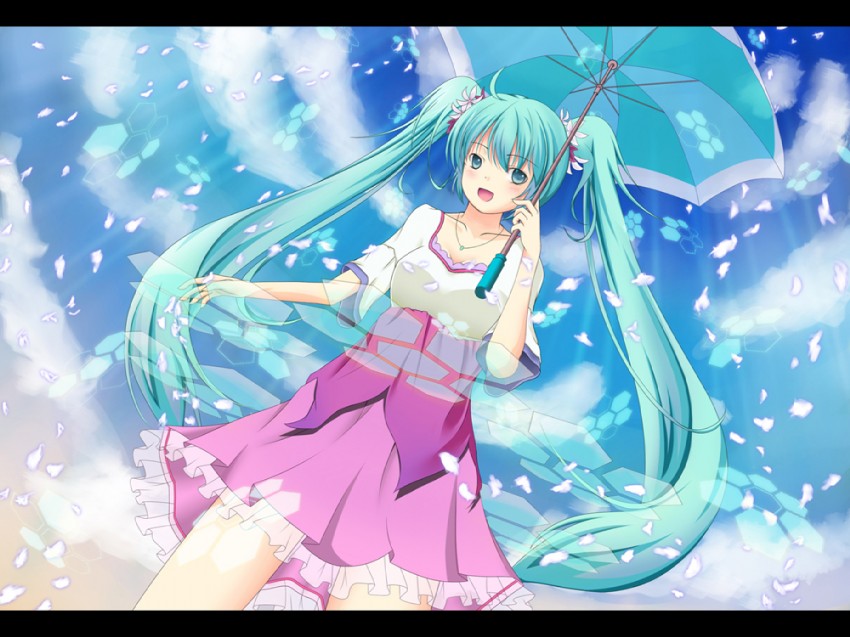 hatsune miku (vocaloid and 1 more) drawn by ahirun