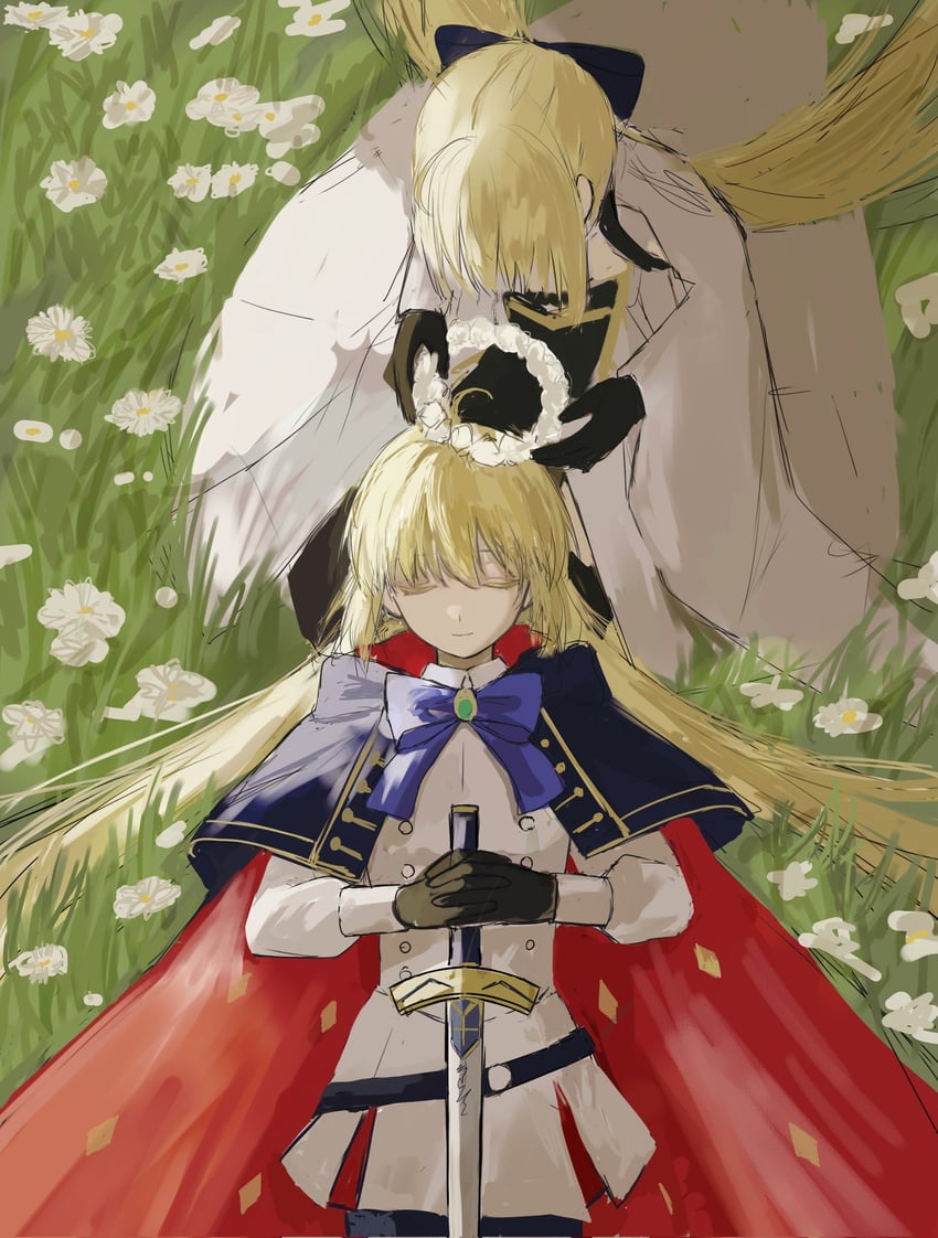 artoria pendragon and artoria caster (fate and 1 more) drawn by rurubusandayo