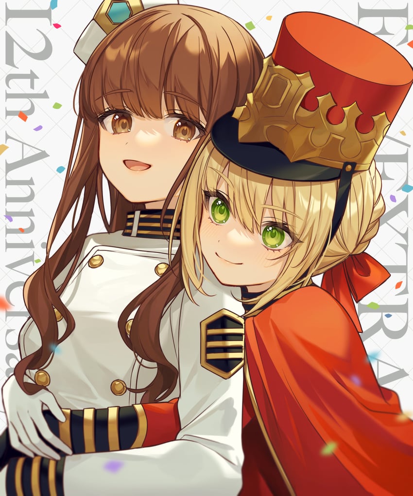 nero claudius and kishinami hakuno (fate and 1 more) drawn by karokuchitose
