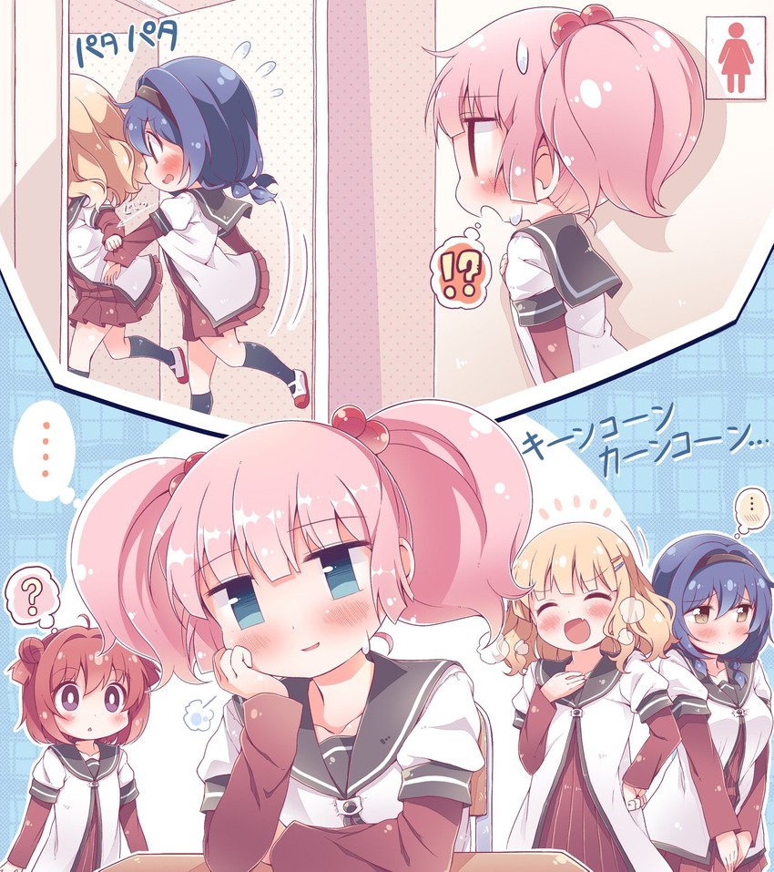 akaza akari, yoshikawa chinatsu, oomuro sakurako, and furutani himawari (yuruyuri) drawn by takahero