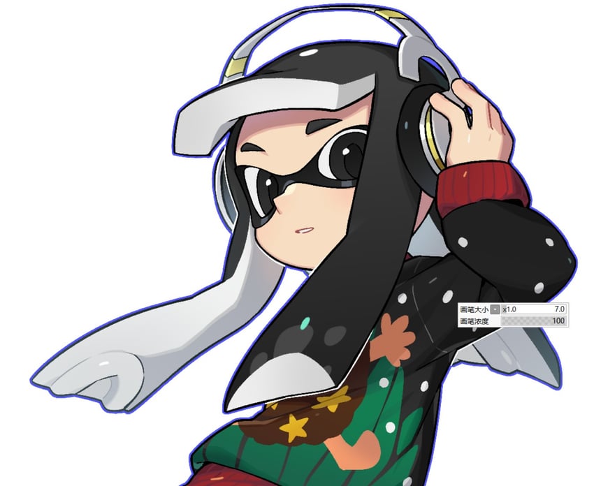 inkling player character and inkling girl (splatoon) drawn by ichijip_app