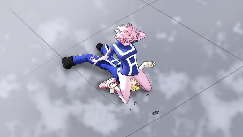 ashido mina and aoyama yuga (boku no hero academia) drawn by greatm8
