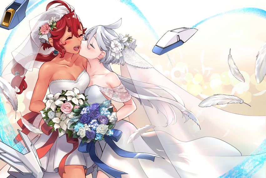 suletta mercury and miorine rembran (gundam and 1 more) drawn by mitsu_(tendou_itsuki)