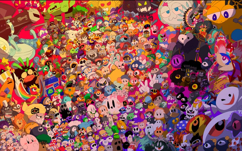 kirby, meta knight, waddle dee, king dedede, magolor, and 65 more (kirby and 16 more) drawn by rky_kbmr27