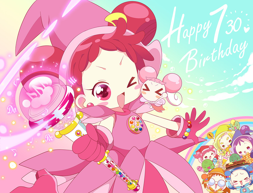 harukaze doremi, segawa onpu, fujiwara hazuki, senoo aiko, asuka momoko, and 6 more (ojamajo doremi) drawn by bottle_(x890264)