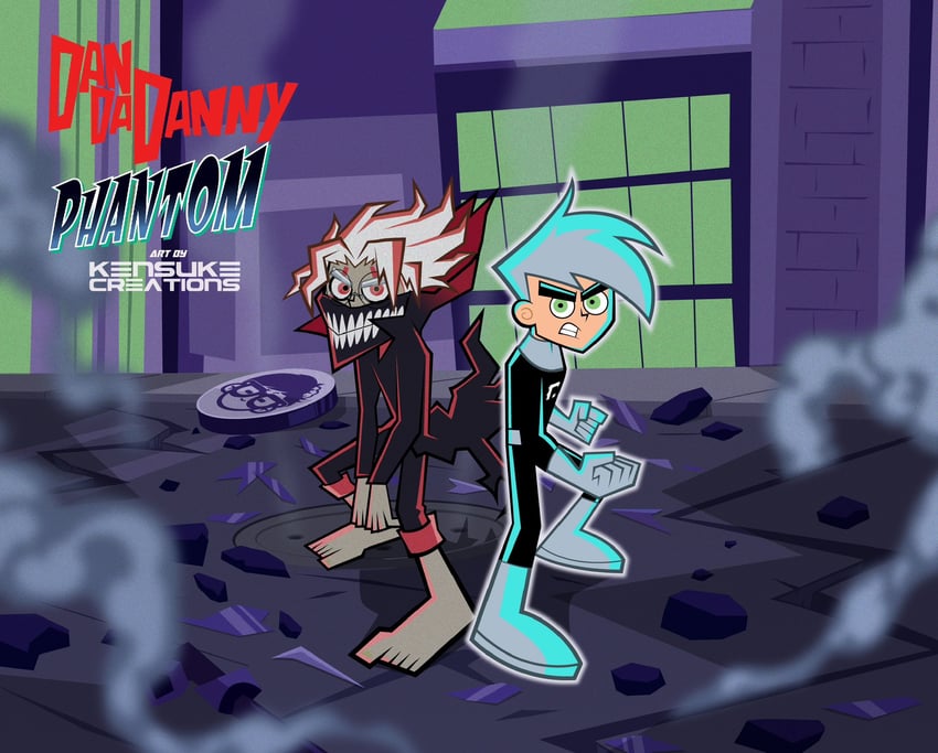takakura ken and danny fenton (dandadan and 1 more) drawn by kensuke_creations