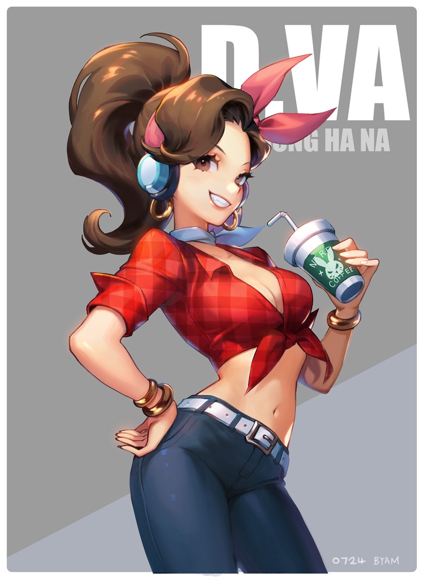 d.va and cruiser d.va (overwatch and 1 more) drawn by byam