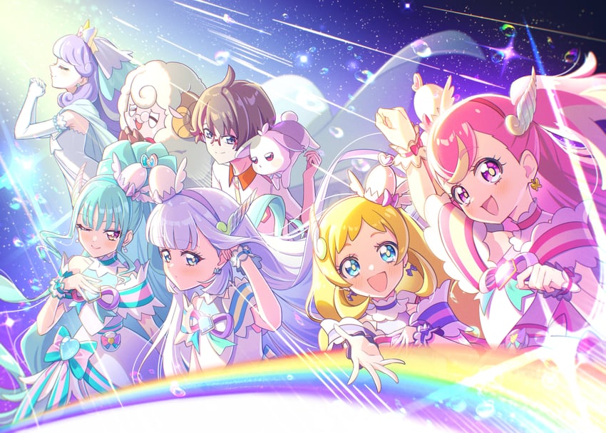 nekoyashiki yuki, inukai komugi, nekoyashiki mayu, inukai iroha, cure wonderful, and 8 more (precure and 1 more) drawn by rice_rabbit22