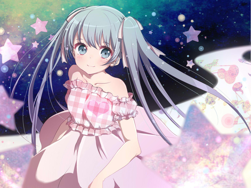 hatsune miku (vocaloid) drawn by suzuki_moeko