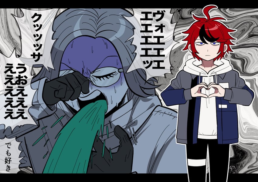 aotsuki eito and sumino takumi (the hundred line -last defense academy-) drawn by furukawa_(yomawari)