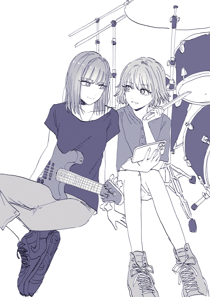 tagaki rimu and itsuru anna (original) drawn by sakashima_0822