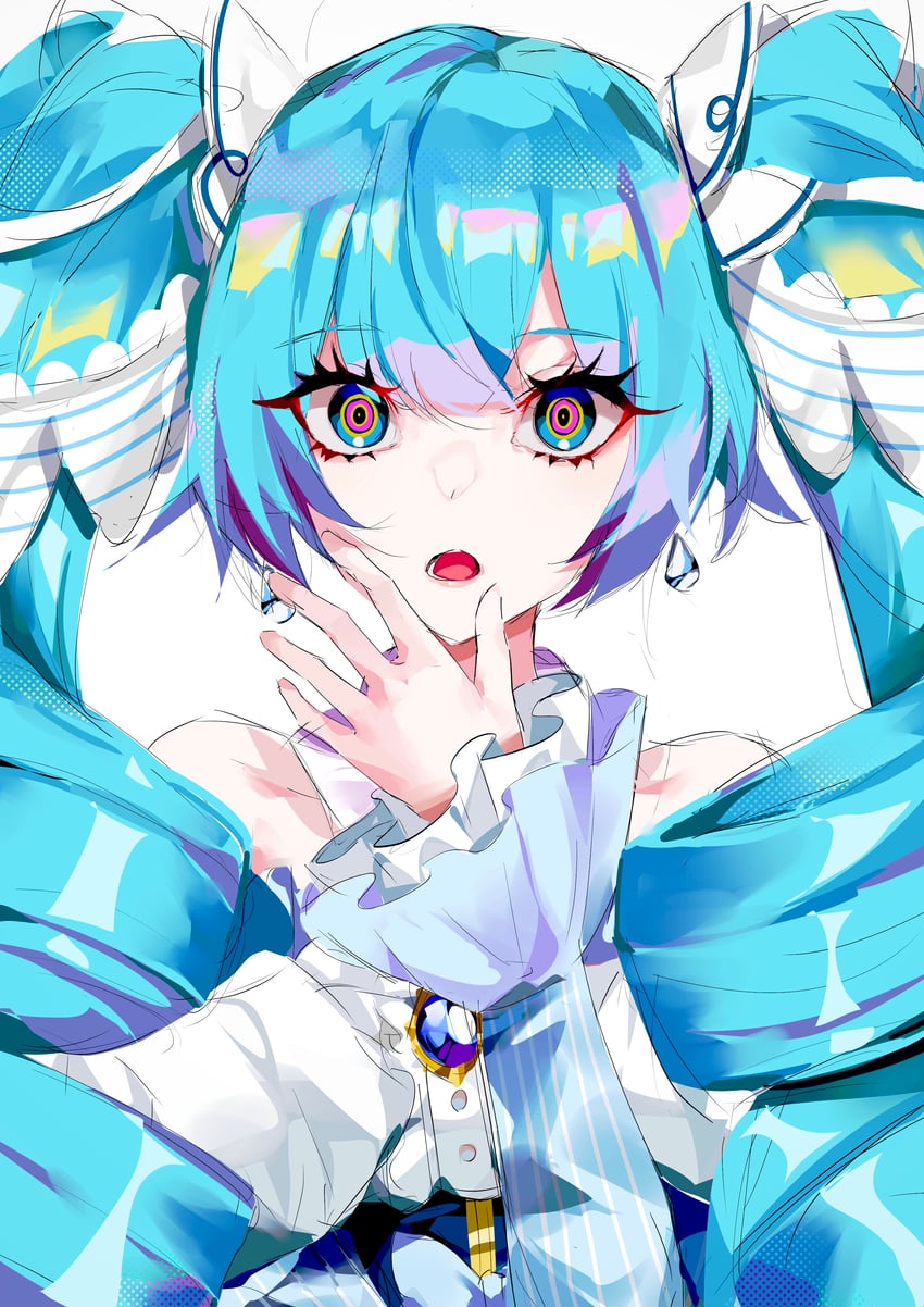 hatsune miku and yuki miku (vocaloid) drawn by mikaduki_3636