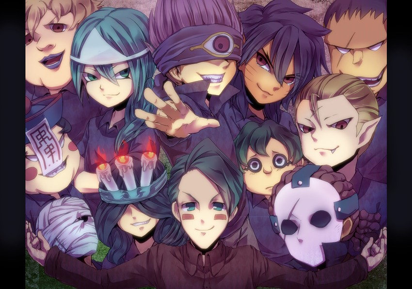 yuukoku hiroyuki, nata juuzou, yatsuhaka tataru, burado kiba, reigen michihisa, and 7 more (inazuma eleven) drawn by emo3ktkr