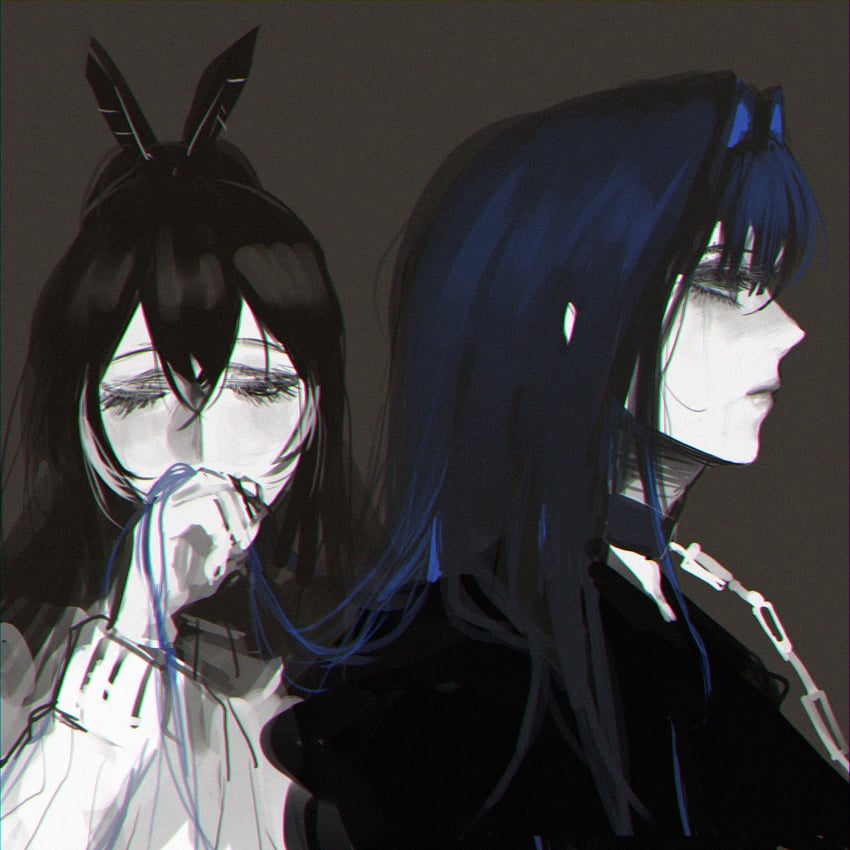 ouro kronii and nanashi mumei (hololive and 1 more) drawn by tomatoketchup96