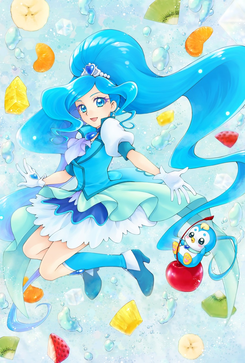 sawaizumi chiyu, cure fontaine, and pegitan (precure and 1 more) drawn by aizen_(syoshiyuki)