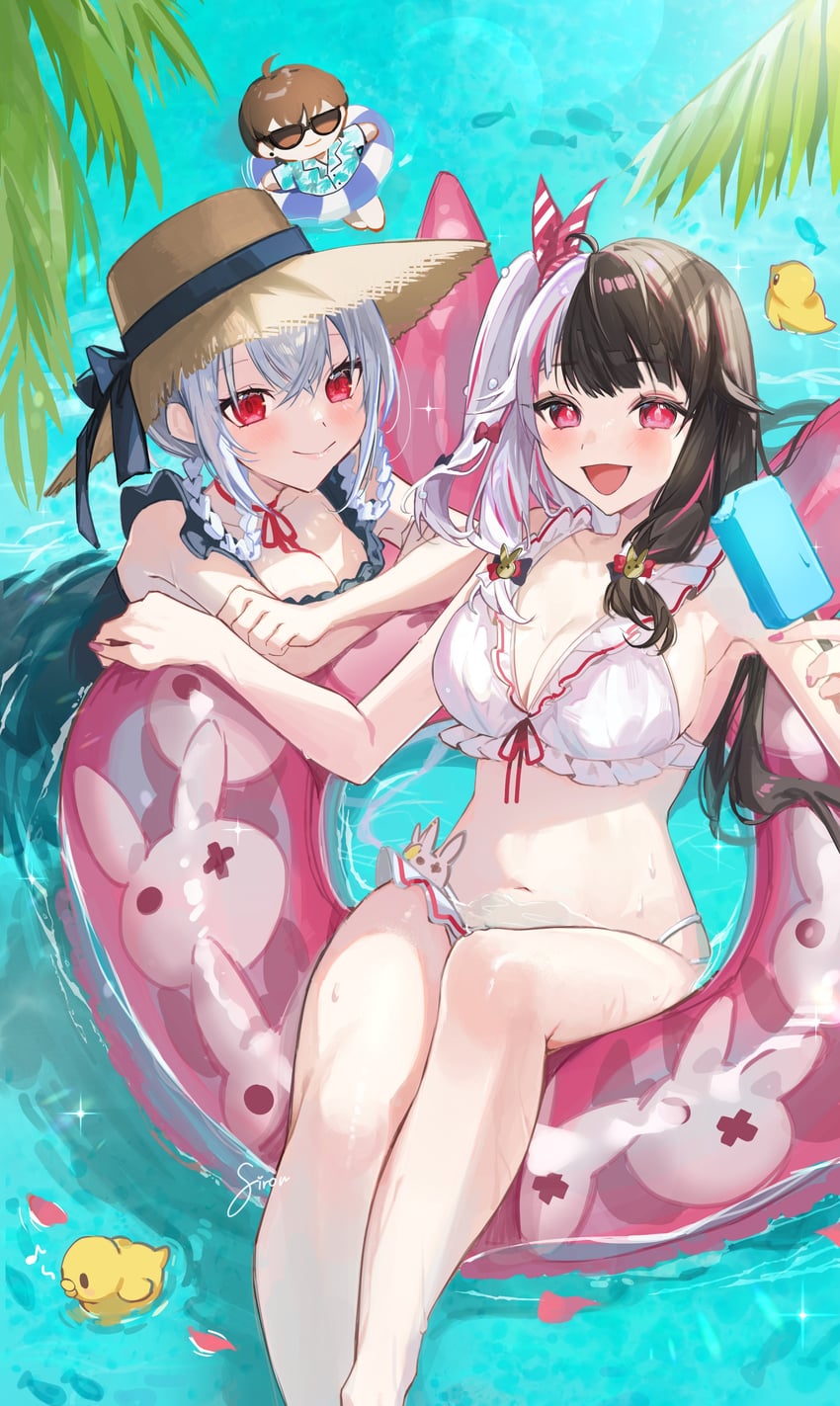 yorumi rena, hakase fuyuki, and kagami hayato (nijisanji) drawn by sirom