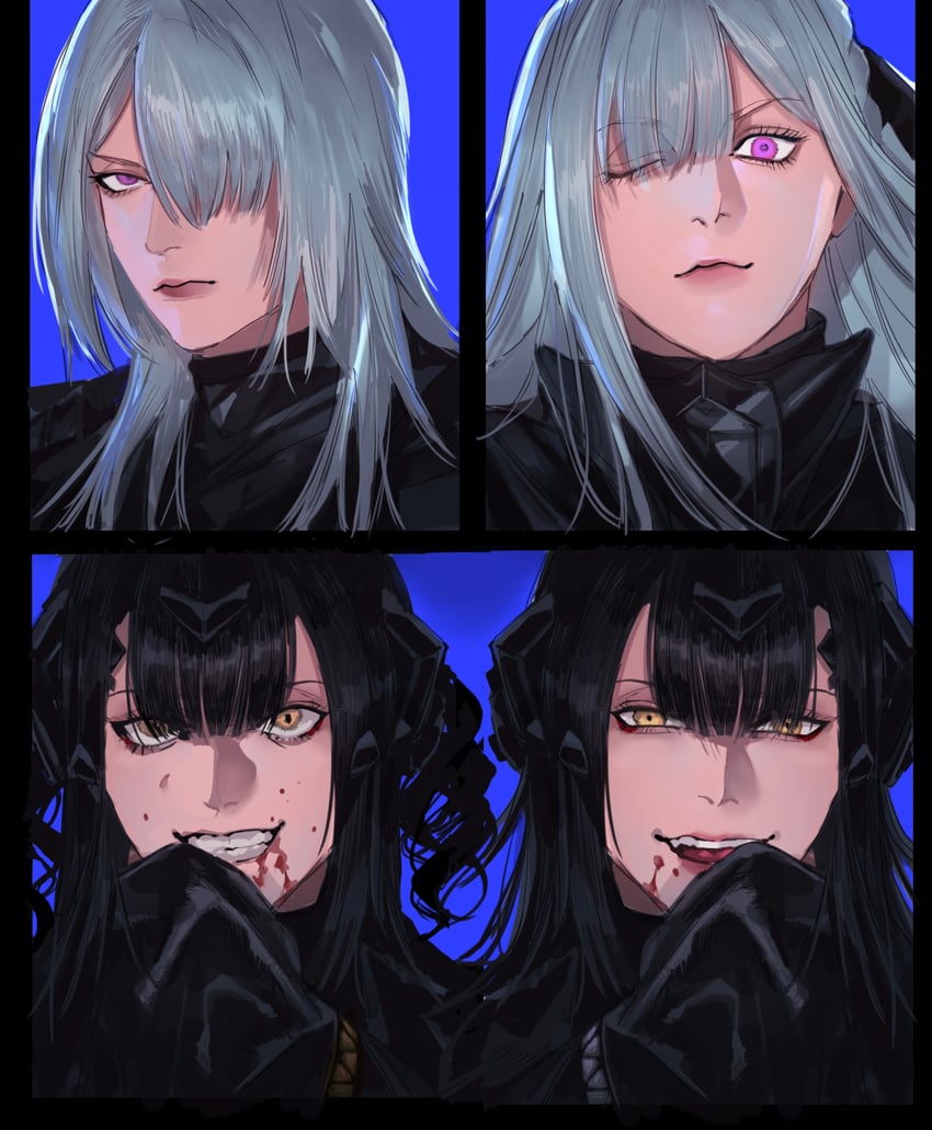 ak-12, ak-15, nyto, mercurows, and nimogen (girls' frontline) drawn by junx0117