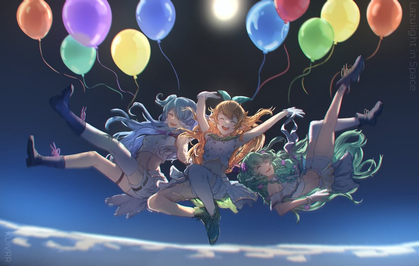 elira pendora, pomu rainpuff, and finana ryugu (nijisanji and 1 more) drawn by kuivrr