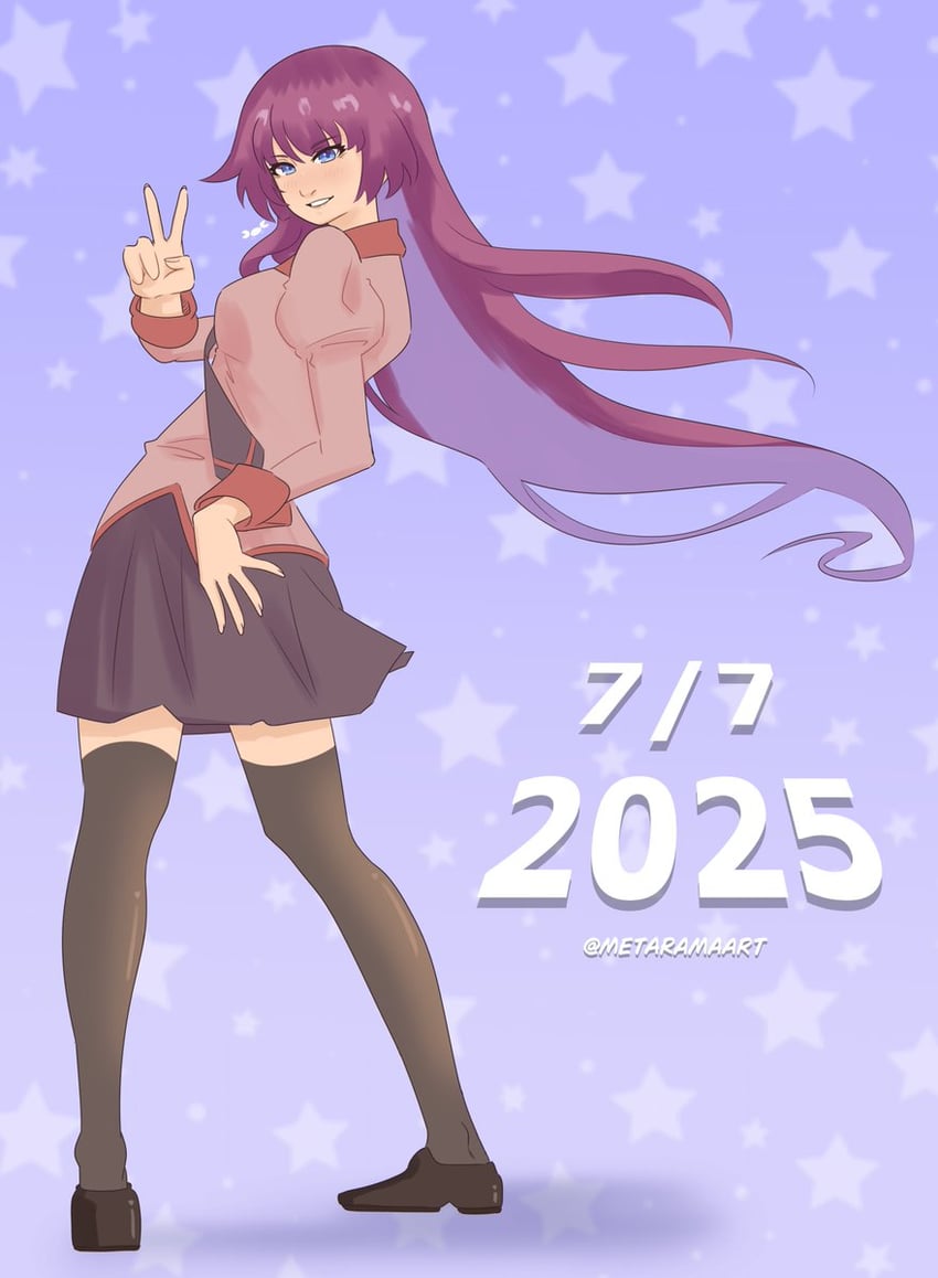 senjougahara hitagi (monogatari and 1 more) drawn by metarama
