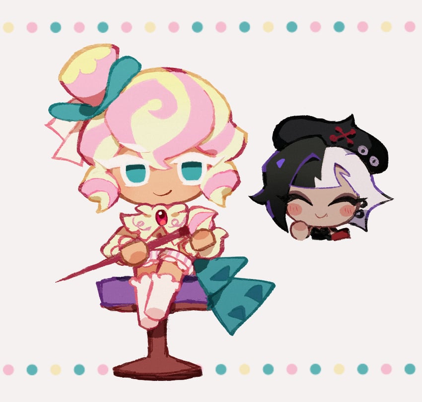 currant cream cookie and pastel meringue cookie (cookie run and 1 more) drawn by melvi0