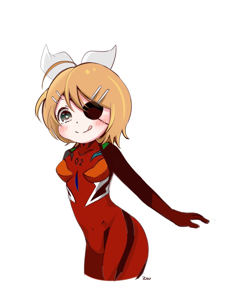 kagamine rin and souryuu asuka langley (vocaloid and 3 more) drawn by zuu100lev