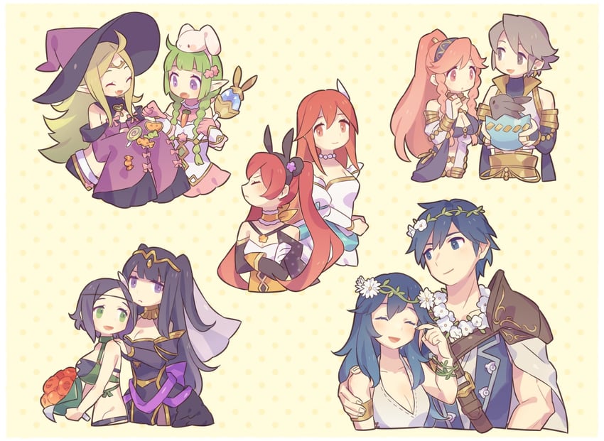 lucina, tharja, chrom, cordelia, severa, and 6 more (fire emblem and 2 more) drawn by haconeri