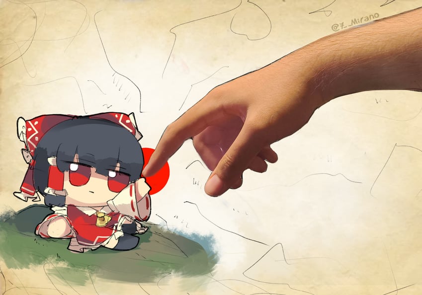 hakurei reimu (touhou and 1 more) drawn by 7-mirano