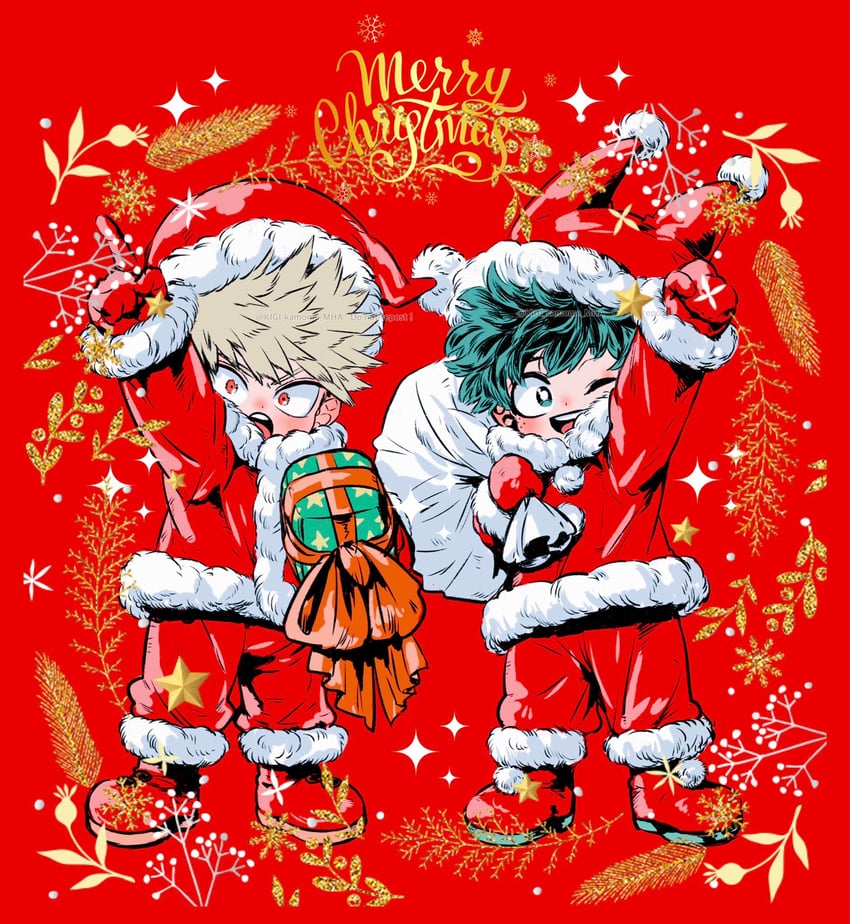 midoriya izuku and bakugou katsuki (boku no hero academia) drawn by kigi_kamome