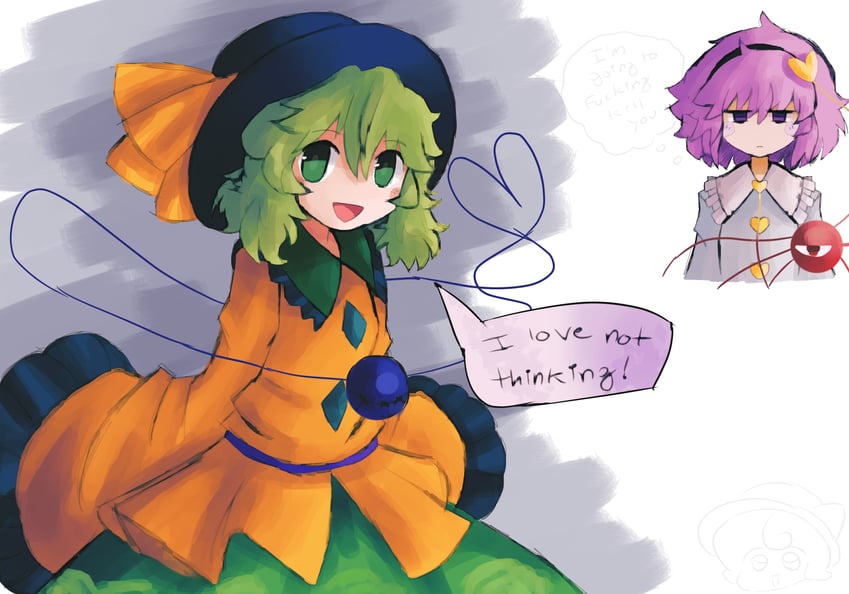 komeiji koishi and komeiji satori (touhou and 1 more) drawn by iesonatana
