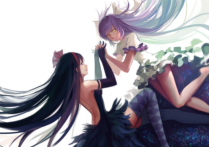 akemi homura, kaname madoka, ultimate madoka, and akuma homura (mahou shoujo madoka magica and 1 more) drawn by sparrowking